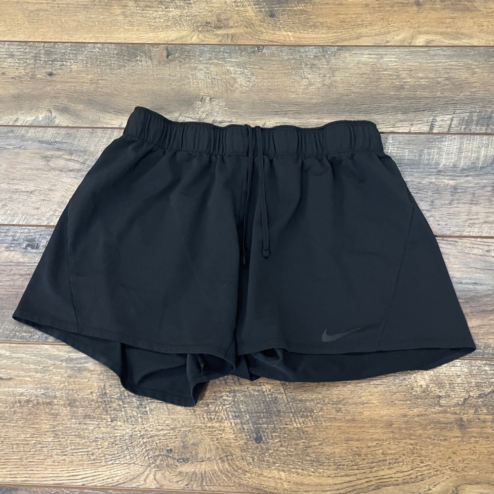 Nike Dri-FIT Black Running Shorts Womens Large Elastic Waist Athletic Gym Active